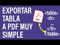 How to Export HTML Table to PDF in Less than 20 minutes