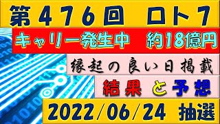 第476回 ロト7予想　2022年6月24日抽選