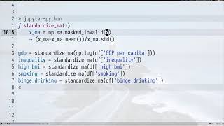 masked arrays with numpy, python and emacs