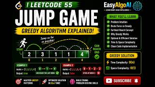LeetCode 55 - Jump Game | Greedy Algorithm Explained | EasyAlgoAI