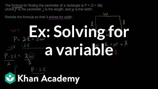 Example: Solving for a variable | Linear equations | Algebra I | Khan Academy