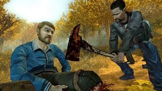 Lee Cuts David's Leg to Save Him (The Walking Dead | Telltale Games)