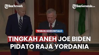 Viral Tingkah ANEH Joe Biden saat Raja Yordania Bicara di Podium, Mondar-mandir dan Menatap Lantai