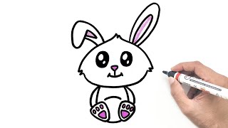 How To Draw The Easter Bunny Easy | Cute Rabbit Drawing Easy | YoKidz Drawing | YoKidz Channel