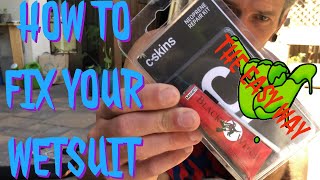 DIY WETSUIT REPAIR (THE EASY WAY) 2020 - fix your wetsuit - c-skins