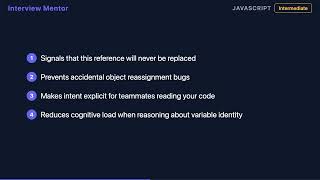 const vs let for Objects in JavaScript | Interview Tip