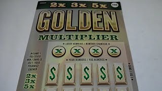 2025-02-03 Ontario Lottery OLG Instant Scratch Ticket #2449 $10 Golden Multiplier #001 - ASMR