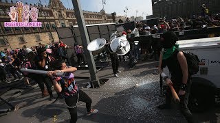 Disturbios en el Zócalo capitalino durante la marcha del 8 de marzo
