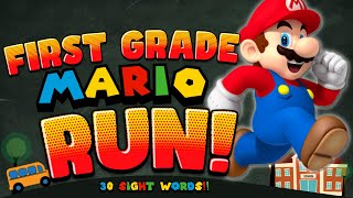 First Grade Mario Run | Back to School Brain Break | 1st Grade Sight Words | Just Dance | Go Noodle