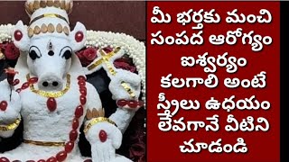 మీ భర్తకు మంచి సంపద ఆరోగ్యం ఐశ్వర్యం కలగాలి అంటే స్త్రీలు  ఉధయం లేవగానే వీటిని చూడండి spiritual