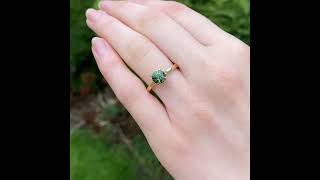 Green Sapphire Solitaire Ring, 18ct Gold