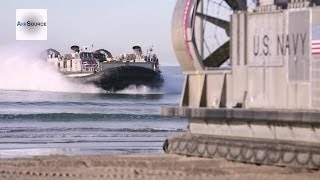 U.S. Navy Gigantic Hovercraft (LCAC) Beach Landing