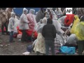 Afghan migrants at border with Serbia