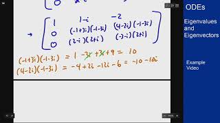 Differential Equations - Example Video - Eigenvalues and Eigenvectors