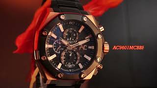 Alexandre Christie Men AC 9601 MCB Chronograph – Rose Gold Black