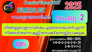 #numerology 2025 നിങ്ങൾക്ക് 100% ഇത് തന്നെ ആണ് നടക്കുക