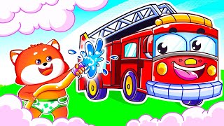 Fire Truck Wash Song 🚒🧼 Nursery Rhymes \u0026  Funny Kids Songs 😻😺Cartoon for Kids by Lucky Zee Zee