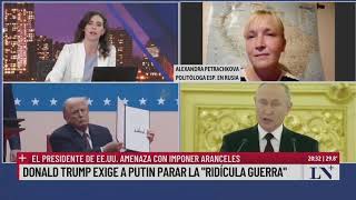 Trump exige a Putin parar la \