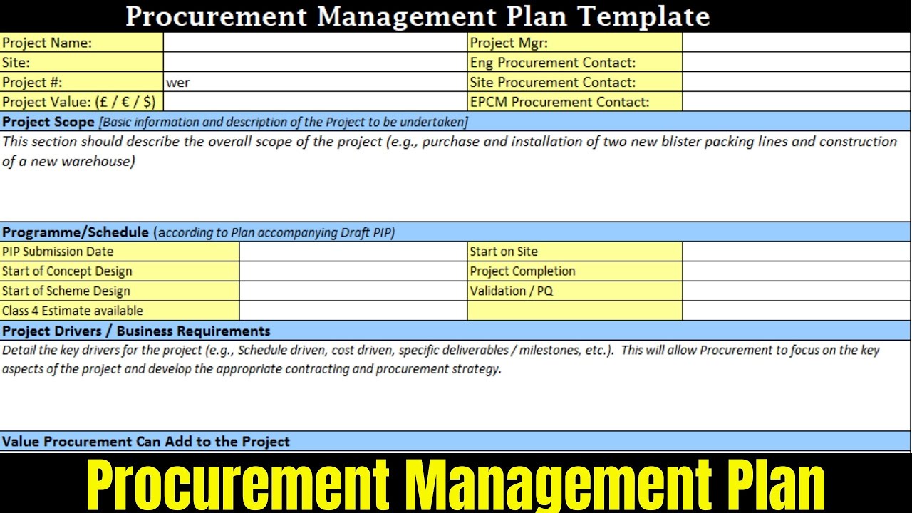 Procurement Management | Procurement Management Plan | Procurement Plan ...