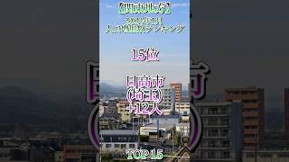 2024年1月・関東地方市町村人口増加数ランキングTOP15　 #地理 #地理ネタ #日本地理 #人口増加 #関東