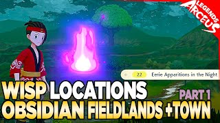 Every Wisp Location in Obsidian Fieldlands \u0026 Jubilife Village - Pokemon Legends Arceus