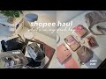 unboxing shopee haul 2.2 | 🎀pink slingbag, mukena travel, masker