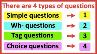 What are the 4 types of questions? 🤔 | Simple, Wh-, tag & choice questions | Learn with examples