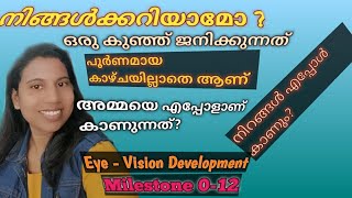 കുഞ്ഞുങ്ങളുടെ Eye-Vision Milestone / Baby milestones Malayalam