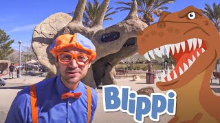 Blippi Visits Dinosaur Exhibition | Dinosaurs Names | Educational Videos for Toddlers | Moonbug Kids