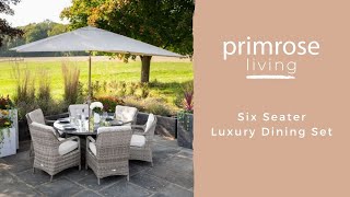 Six Seater Luxury Garden Dining Set | Primrose Living