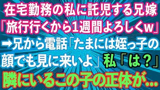 【スカッとする話】在宅ワークの私に託児する兄嫁「旅行行くから1週間よろしくw」→兄から電話「たまには姪っ子の顔でも見に来いよ」私「は？」隣にいるこの子の正体が   【感動する話】