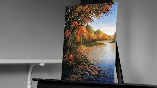 Painting a Fall River Landscape with Acrylics - Paint with Ryan