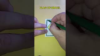 Coloring the Brazil Flag Fast! 🇧🇷 Watch It Pop with Color! #shorts