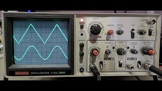 Oscilloscope Hitachi V-212 two channels 20MHz 1990 test repair teardown (missing trigger)