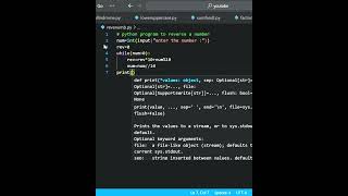 Python program to reverse a number #pythonprogramming #coding #python#reverse #java #code