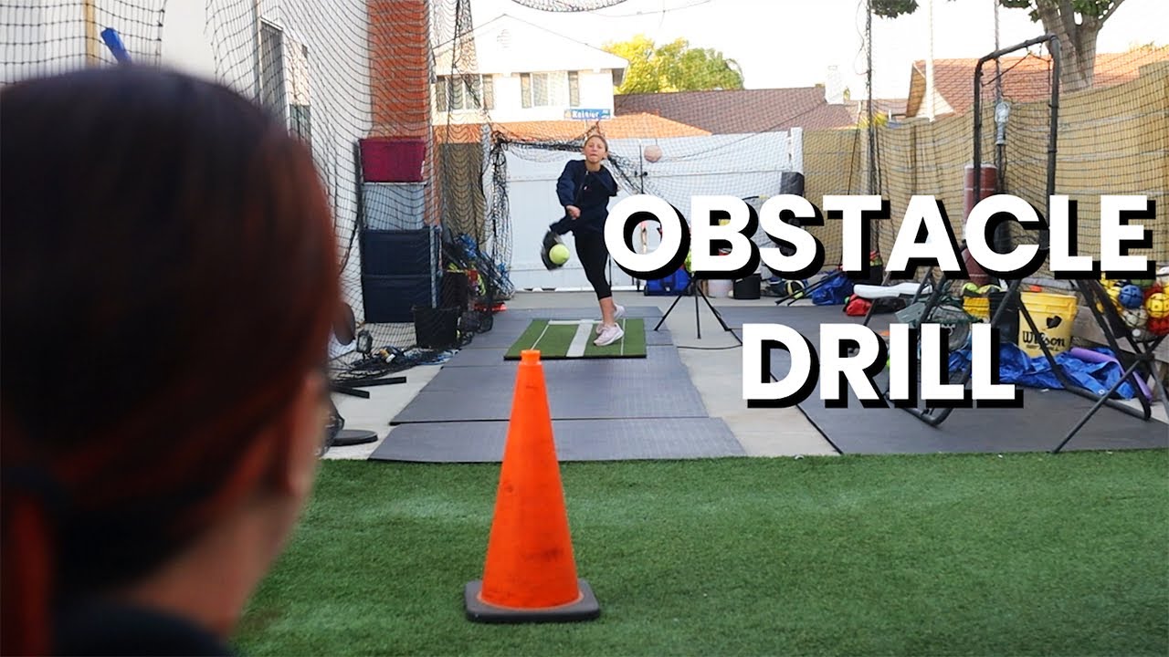 SOFTBALL PITCHING DRILL FOR ACCURACY (OBSTACLE DRILL) - YouTube