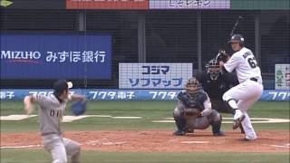 青松慶侑　プロ野球１軍ラスト打席 ショートへの打球　2015レギュラーシーズン ロッテ