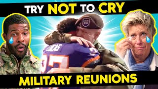 Soldiers & Civilians React To Try Not To Cry Challenge (Military Reunions)