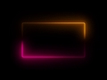 Frame with neon lights. Glowing Neon light frame.