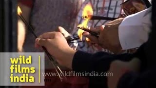 Hindu devotees lit incense sticks to offer prayer - Kamakhya Temple