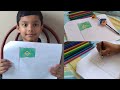 How To Draw The  National Flag Of Brazil // Labib's world