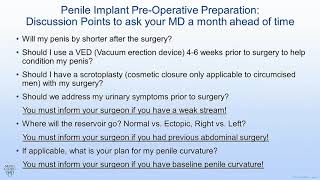 Mayo Men’s Health Moment: Penile implant pre-operative preparation - 1 month before surgery