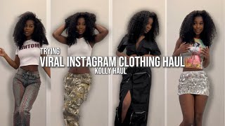 TRYING VIRAL INSTAGRAM ONLINE STORE!! KOLLY CLOTHING HAUL REVIEW 🤔