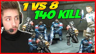 8 VS 1 EFSANE CHALLENGE KAPIŞMA TOPLAM 140 KILL! WOLFTEAM