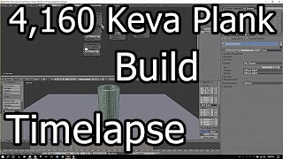4,160 Plank Keva Tower Time Lapse Build(Blender 3D)