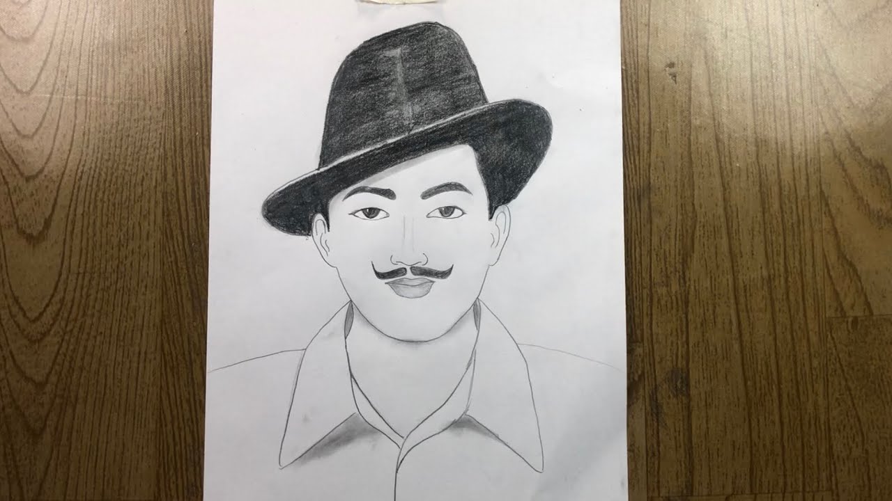 How To Draw Bhagat Singh With Indian Flag Drawing Step By Step Freedom ...