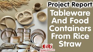 Project Report on Tableware And Food Containers From Rice Straw