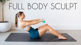 30 MIN FULL BODY SCULPT - Low Impact, Pilates Style, Light Weights