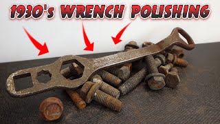 From Rust to Mirror Finish: Watch this 1930s Wrench Shine like Never Before!