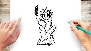 How to Draw Cartoon The Statue of Liberty